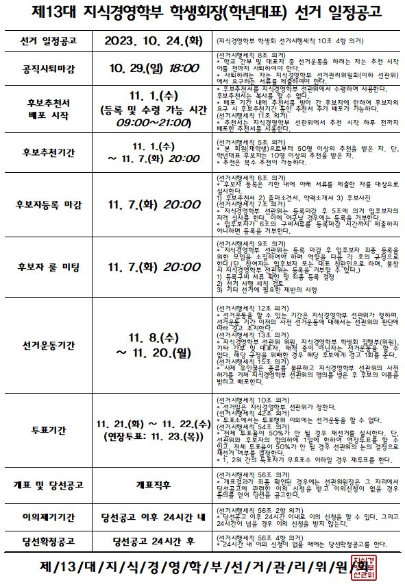 제13대 지식경영학부 학생회장(학년대표) 선거 일정공고 (1).JPG